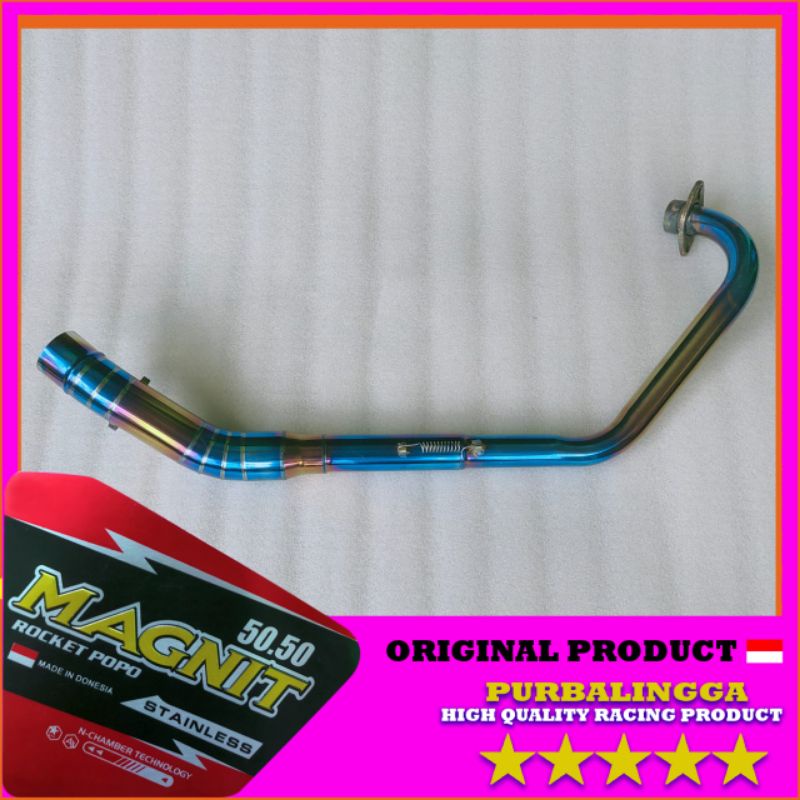 Pipa leher header knalpot racing HONDA CB 150R OLD Bluemoon biru Stainless