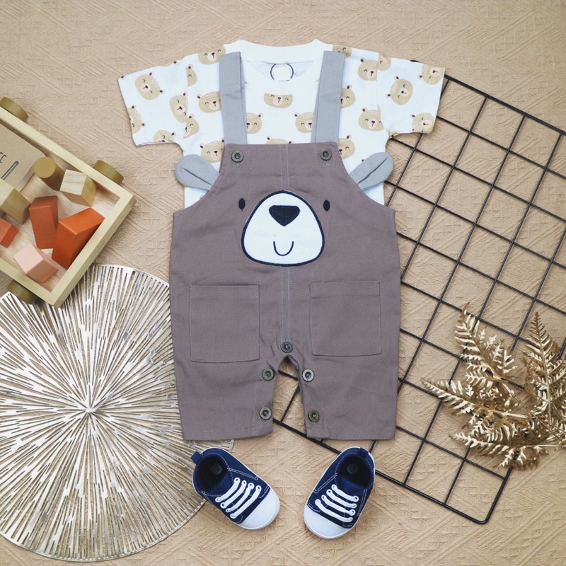 BARU! LIK005 - 2in1 Overall fashion Lion Singa bayi cowok laki-laki baju kodok Pergi Jalan Casual