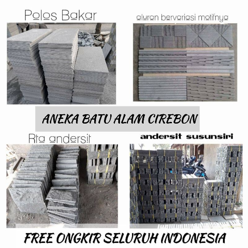 Batu alam Cirebon /Batu andesit Batu palimanan dll Free ongkir Seluruh Indonesia