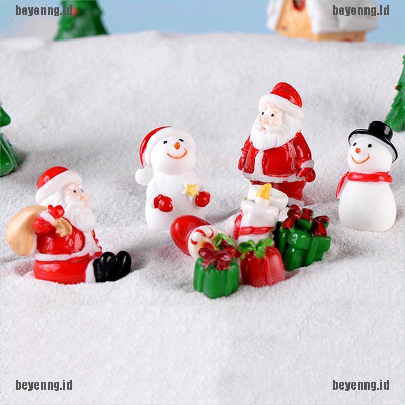 Bey Miniatur Santa Claussnowmanpohon Natal Untuk Dekorasi Taman Minifairy Garden Diy