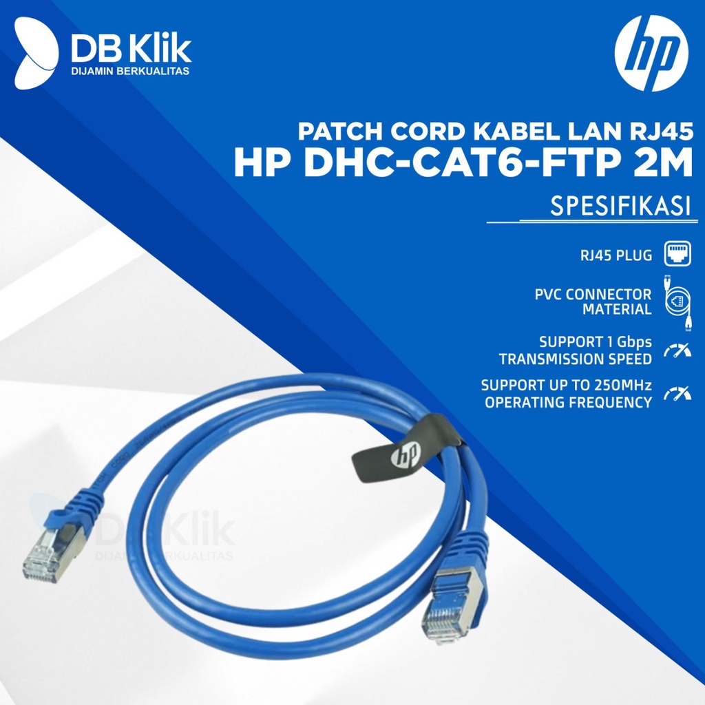 Patch Cord Kabel LAN RJ45 HP DHC-CAT6-FTP 2M - Kabel FTP HP 2M Cat 6