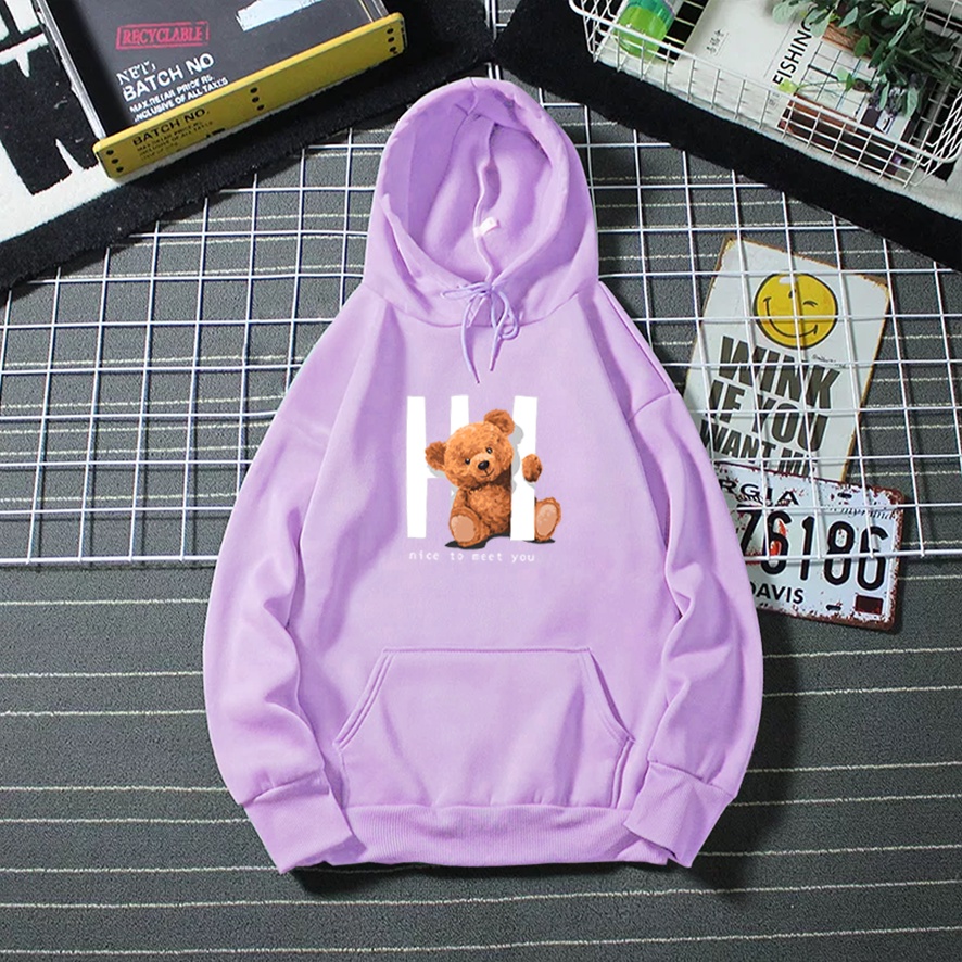 Sweater hoodie wanita HI BEAR sweter cewek murah