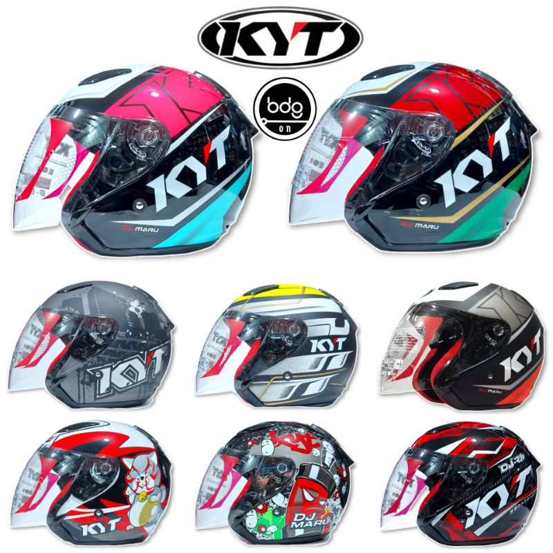 Helm KYT DJ MARU Motif Banyak Pilihan Warna Original