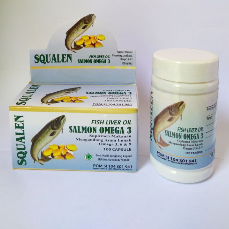 Jual Squalen Fish Liver Oil Salmon Omega 3 Minyak Ikan Omega 100 Kapsul