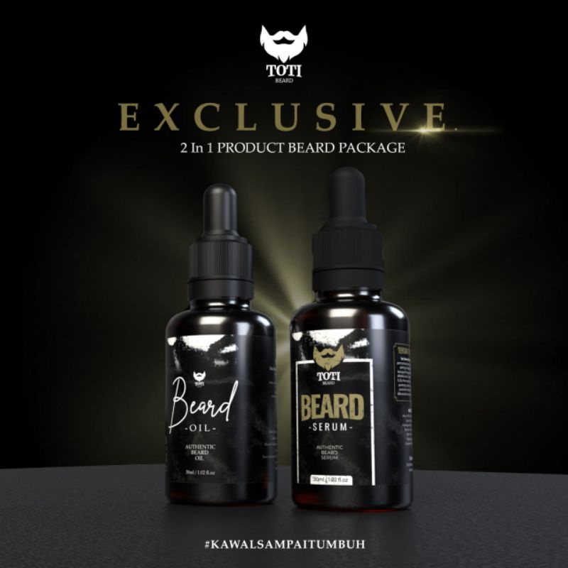 2in1;penumbuh &amp; penyubur bulu brewok (beard serum &amp; beard oil)#totibeard