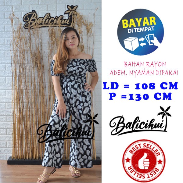 Balicihui Jumpsuit Sabrina Wanita Jumpsuit Panjang Sabrina jamsuit Sabrina Bali Jumpsuit Fit to XL