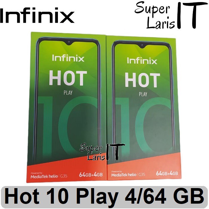HP Infinix Hot 10 Play 4/64 GB 6.82" 4G 6000mAh - Handphone Resmi