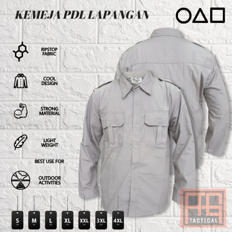 Seragam Baju Kemeja Lapangan Tactical Panjang Trans TV Net TV PDL PDH Bahan Ripstop