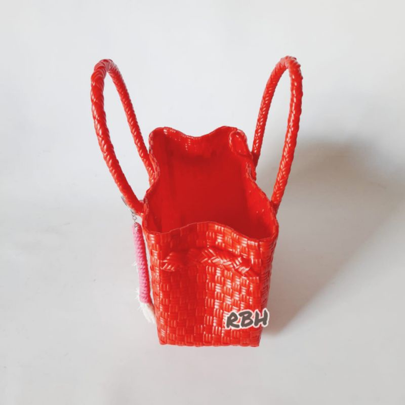 Tas Jali Premium Anyaman Plastik Mini Polos  Ready