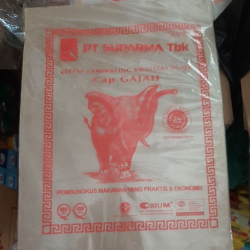 

Kertas Nasi GAJAH PINK/MERAH ecer isi 50lembar 1gulung