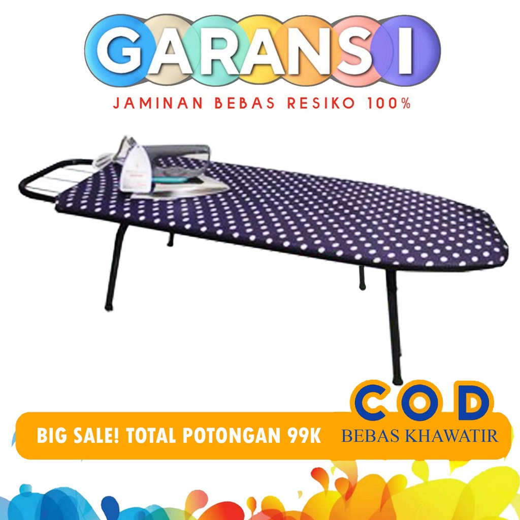 Meja Setrika Lipat Duduk Alas Gosokan Setrika Duduk Lesehan Kaki Pendek Perawatan Pakaian Meja Strik