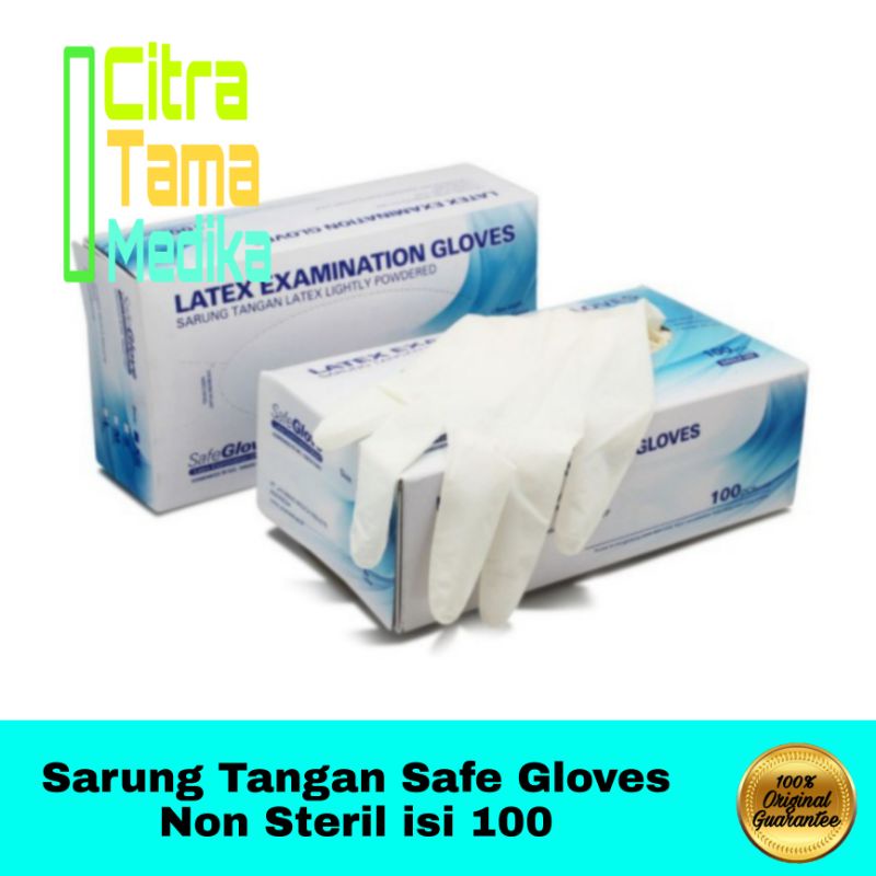 Safe Gloves Sarung Tangan Latex isi 100pcs