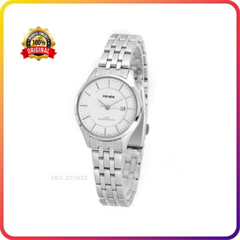 JAM TANGAN SILVER RANTAI STAINLIS STELL FITUR TANGGAL JAM TANGAN WANITA TERBARU TAHAN AIR WATER RESISITANT_JAM TANGAN CEWEK MIRETE ORIGINAL PREMIUM TAHAN AIR, JAM TANGAN WANITA BULAT RANTAI STAINLIS STEL