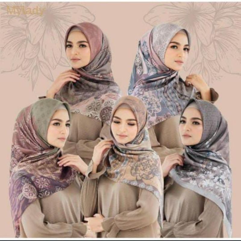 (READY MAKASSAR) JILBAB MOTIF HIJAB MOTIF SEGIEMPAT VOAL MOTIF PREMIUM JILBAB PRINT