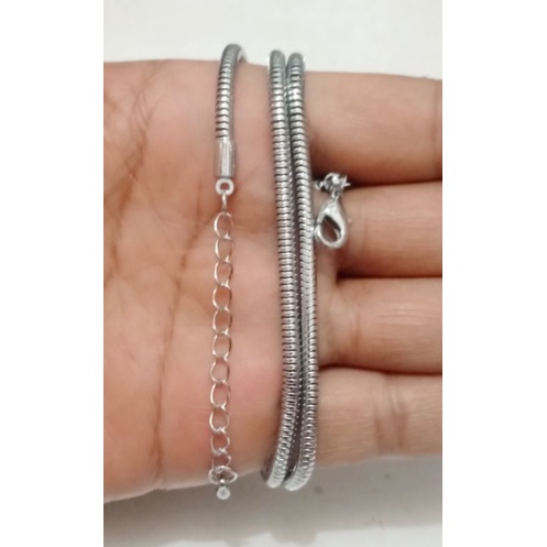 NJJ782. Kalung xuping wanita/pria lapis emas putih silver ukuran 45 cm