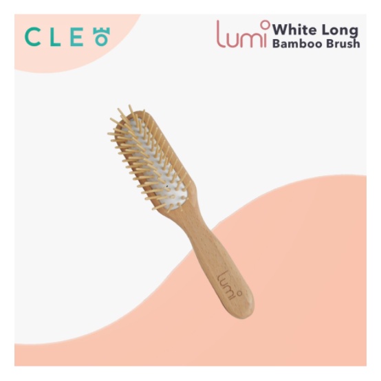 Lumi Bamboo White Long Brush - Sisir Bambu