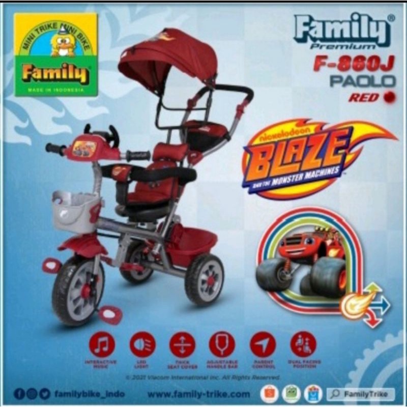 Sepeda Anak Roda tiga Family Paolo F860J Premium