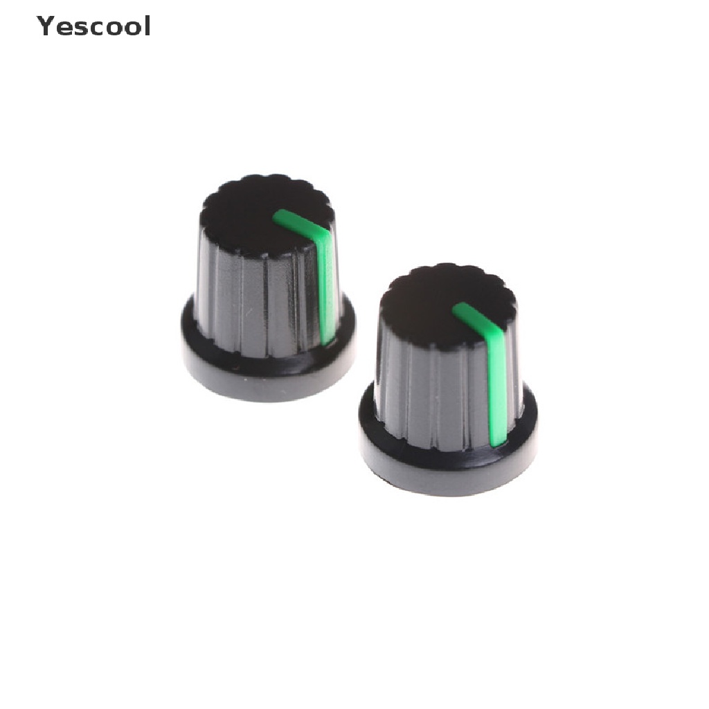 Yescool 20pcs Tutup Knob Potentiometer 6mm Dengan Indikator Hijau