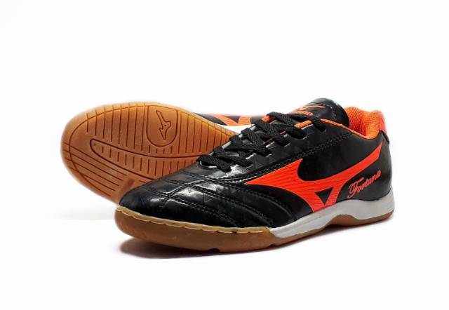 SEPATU FUTSAL MIZUNO FORTUNA SNEAKERS RUNNING LARI BIRU HITAM SOL KARET MENTAH SIZE 39-43