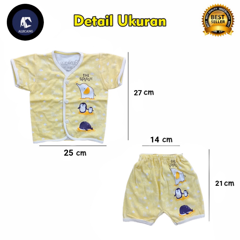 Setelan Pendek Baju Bayi Laki-laki / Perempuan size NEWBORN Bulan MOTIF KARAKTER