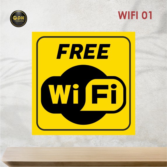 Stiker Free Wifi 15 cm untuk Dinding Kaca Cafe Warung Warnet Bis