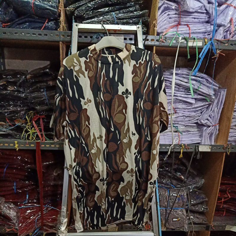 kaos loreng Pramuka nasional size kecil sampai jumbo