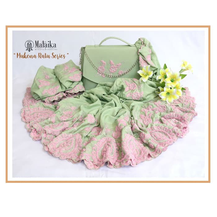 MY MUKENA TERBARU BORDIR HANDMADE TIMBUL BERTABUR SWAROVSKI MALAIKA