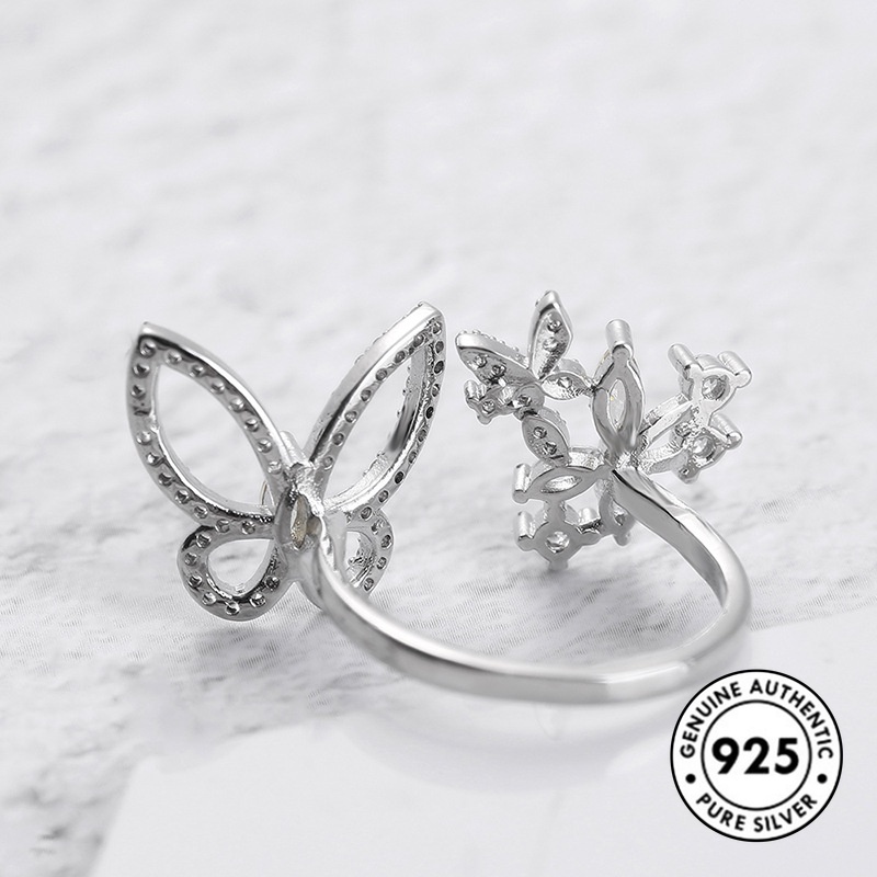 Cincin Sterling Silver 925 Model Kupu-Kupu Untuk Wanita