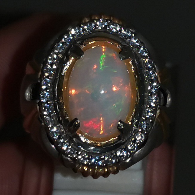 Cincin batu Akik Kalimaya Asli Fire Opal jarong Bagus