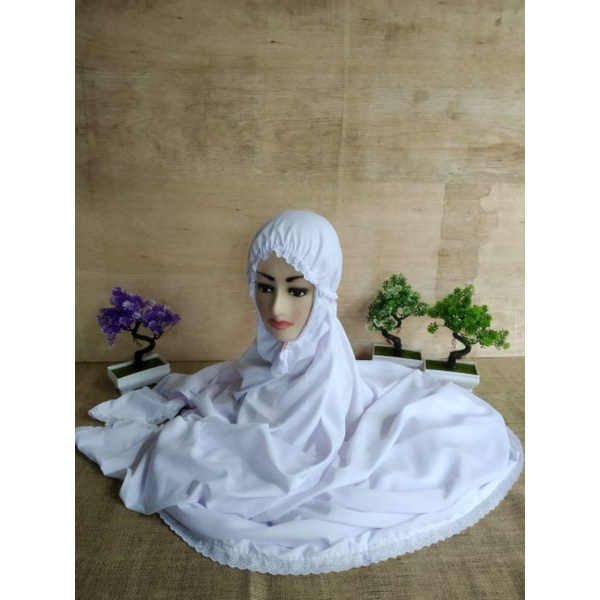 Mukena Terusan Polos Renda Mukena Lajuran Polos Renda