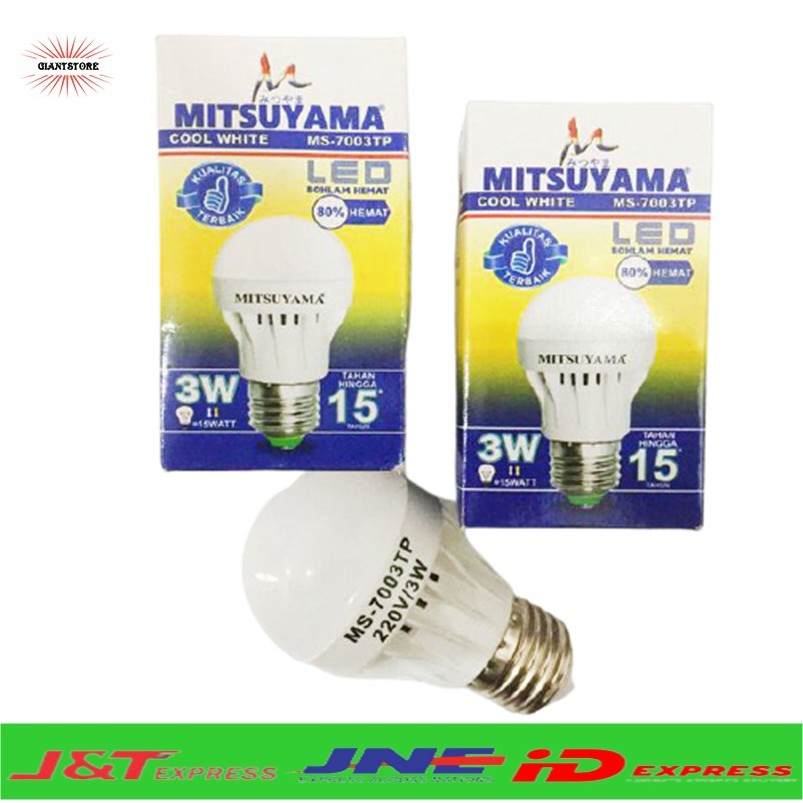 Lampu bohlam Mitsuyama 3 watt (dus kuning)