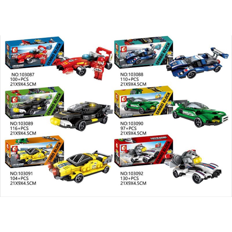 MAINAN LEGO SEMBO BLOCK MOBIL BALAP/ 6 BISA DIGABUNG