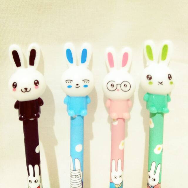

Grosir pulpen boneka kelinci rabbit bunny gel ink pen murah