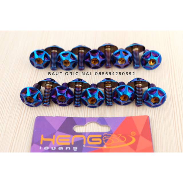 Baut probolt star blue 6x15 drat 10 panjang 1.5 cm original heng thailand