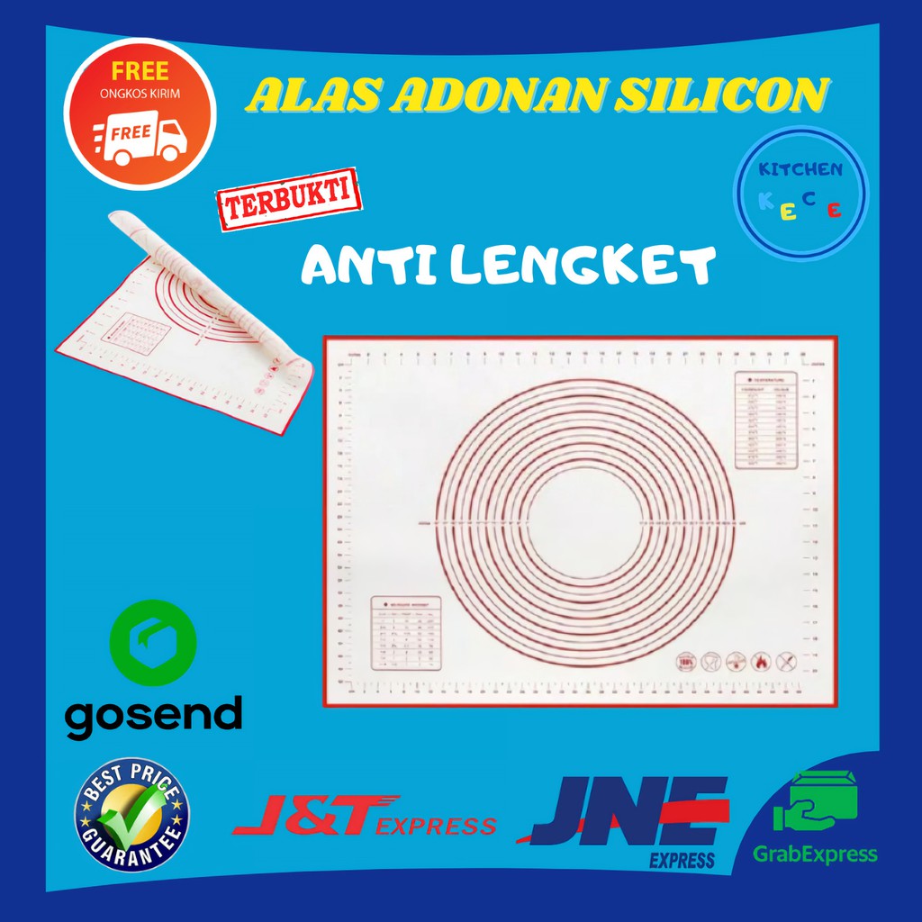 Talenan Mat Alas Adonan Kue Roti Silicone Anti Lengket Silikon