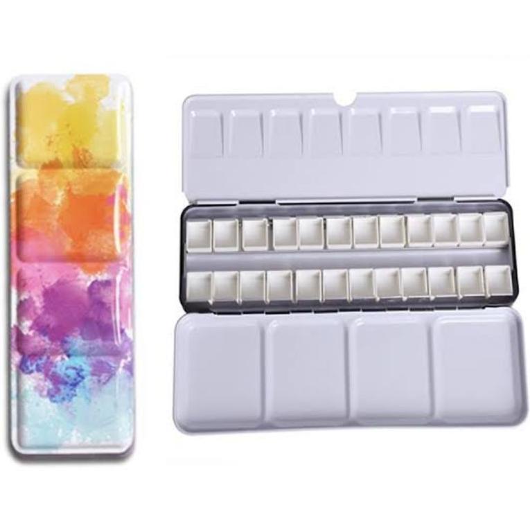 

☃ art kreation empty watercolor metal tin box for 24 half pan ㄸ
