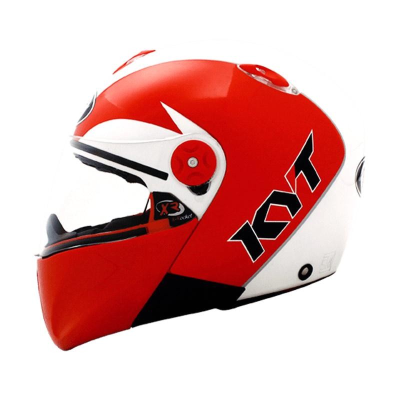Helm KYT XRocket Retro Merah Putih - kyt x rocket Xroket helm full face