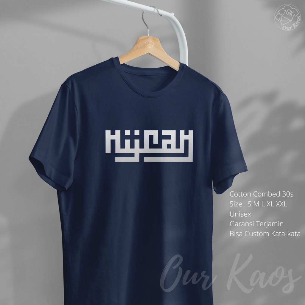 Kaos Distro Dakwah Islami Kata Kata Tulisan Hijrah Kaligrafi Original Baju Tshirt Oblong Dewasa Pria