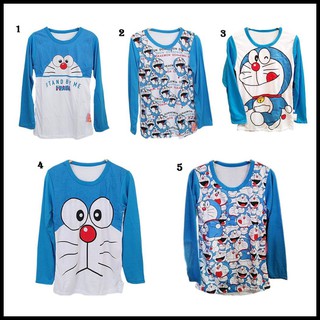  Baju  Atasan Wanita  Kaos  Doraemon  Tangan Panjang Bisa 