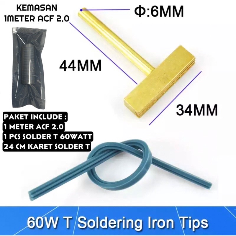 SOLDER T MATA SOLDER T PAKET ACF 1 METER  SOLDER T TEFLON / KARET 24CM TERSEDIA 3 VARIAN 30W 40W 60W