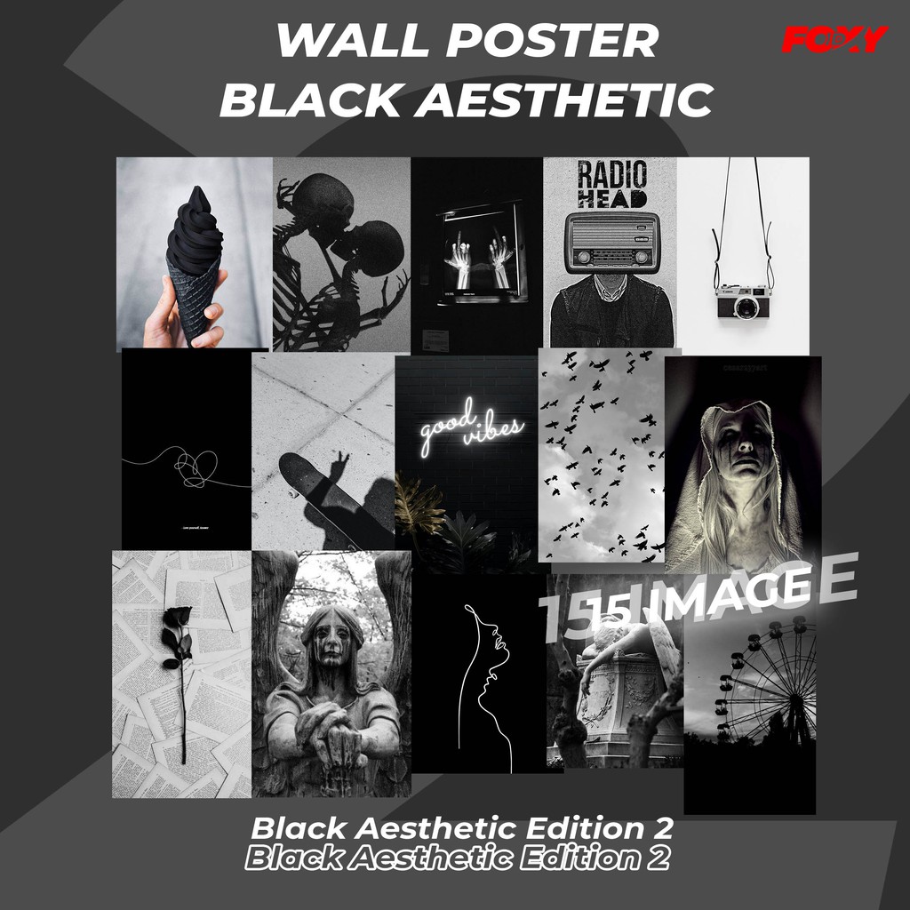 (15 Pcs) POSTER BLACK AESTHETIC WALLPAPER EDITION 2