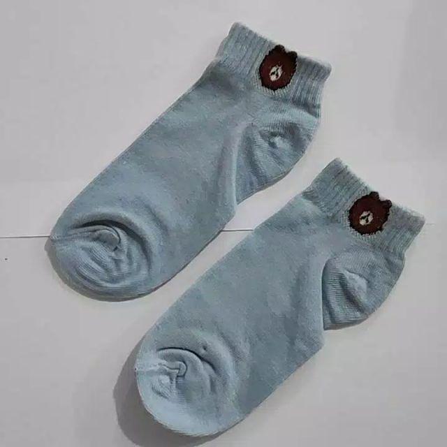 KAOS KAKI fashion unisex KAOS KAKI MOTIF BERUANG CUTE MURAH-Biru