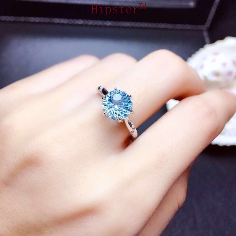 Hot Sale New Design Fancy Cut Light Aquamarine Ring