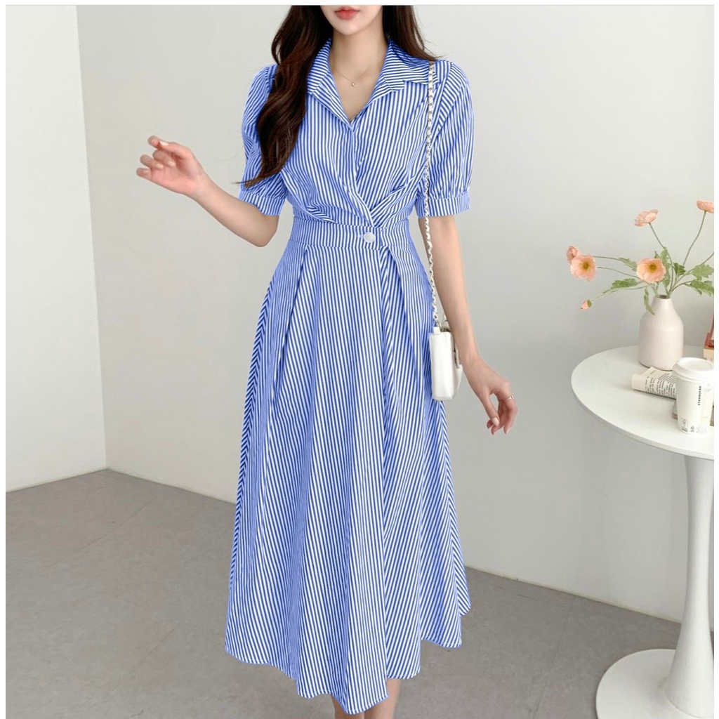 [HNFK] Dress Gani / Dress Wanita Elegant / Longdress/ Dress Model Terbaru / Dress Wanita Korea / Dress Salur