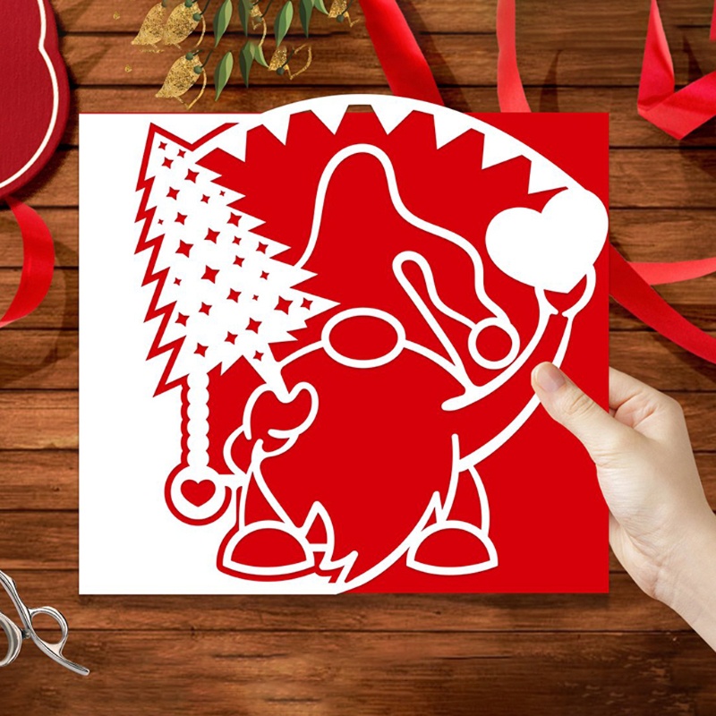 Cetakan Stensil Cutting Dies Motif Pohon Natal Bahan Metal Untuk Scrapbook / Craft DIY