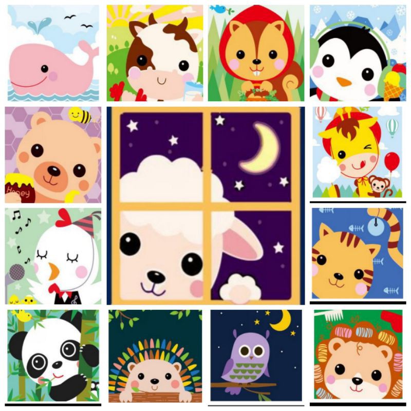 

canvas painting with number,children canvas painting