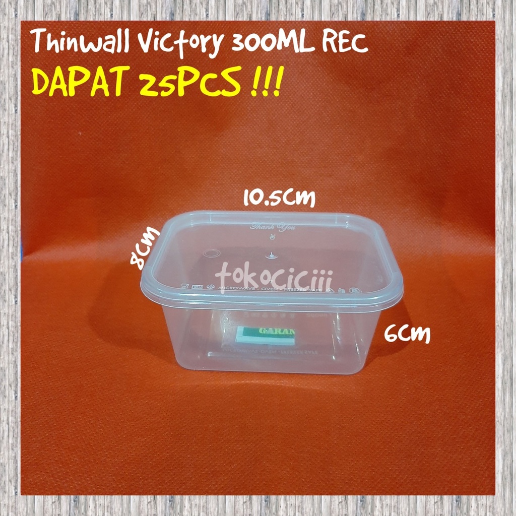 Thinwall food container 300ml kotak/Tempat penyimpanan makanan/Cup salad/Cup puding/ Dessert box