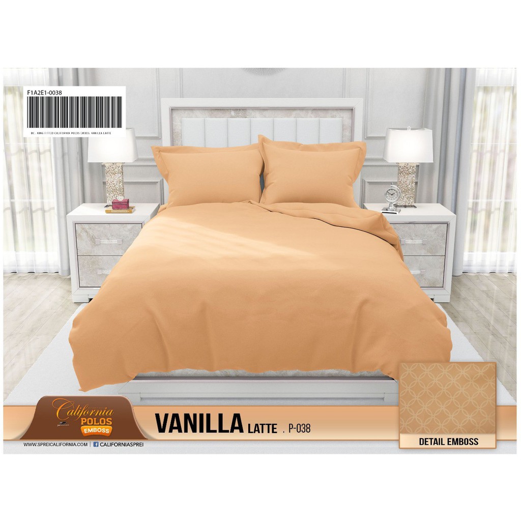 Sprei B4 Polos Emboss California By My Love Vanilla Late 180x200