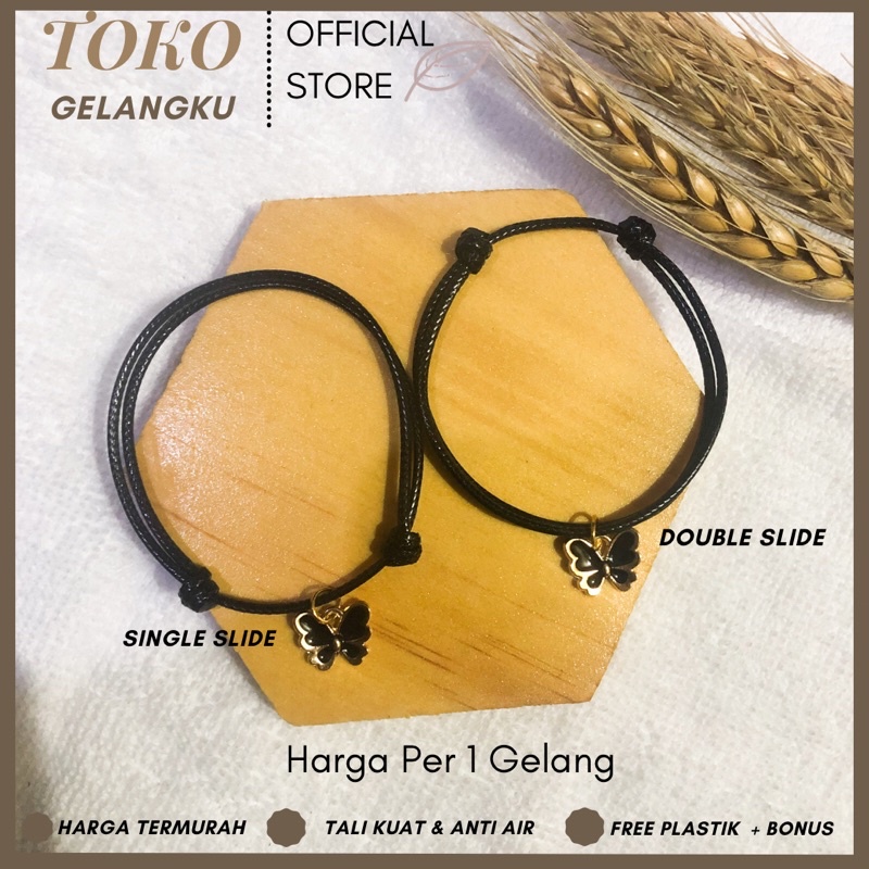 Gelang Karakter ( Kupu Kupu Hitam ) / Gelang Tali Wanita Cute