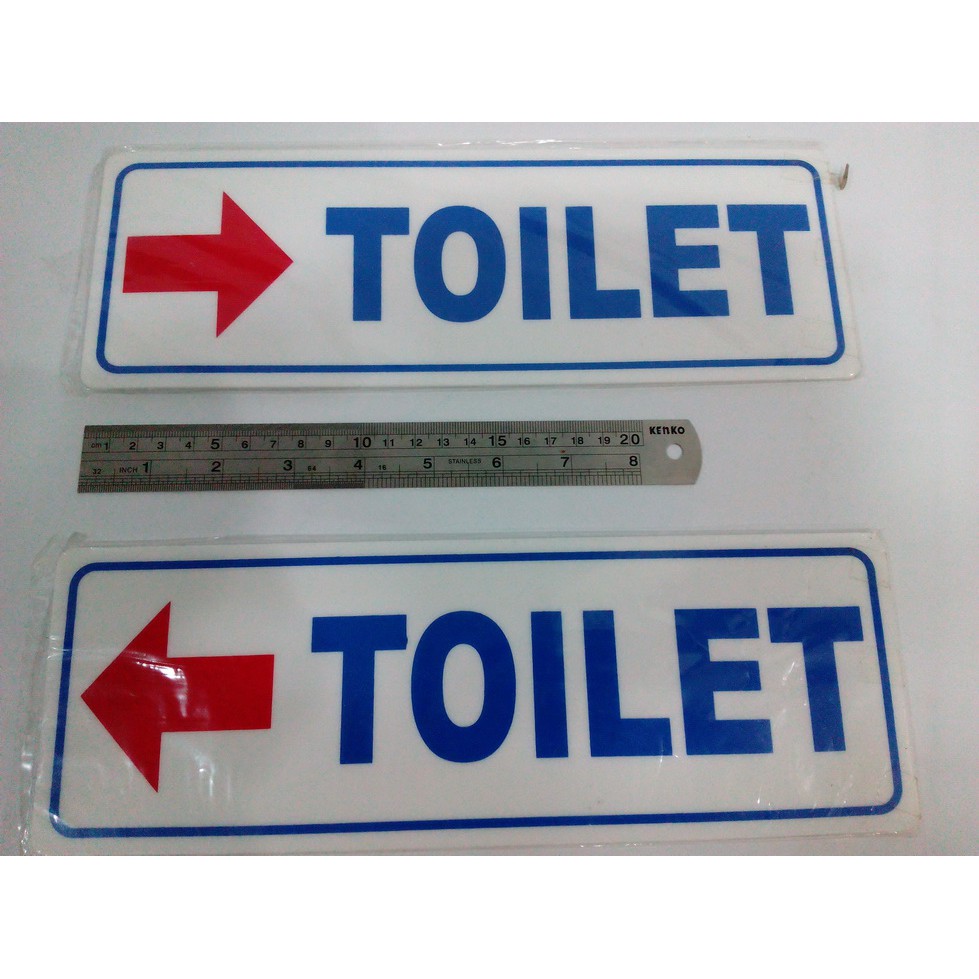 Panah Petunjuk Toilet Wc Kamar Mandi Bahan Sign Board Acrylic